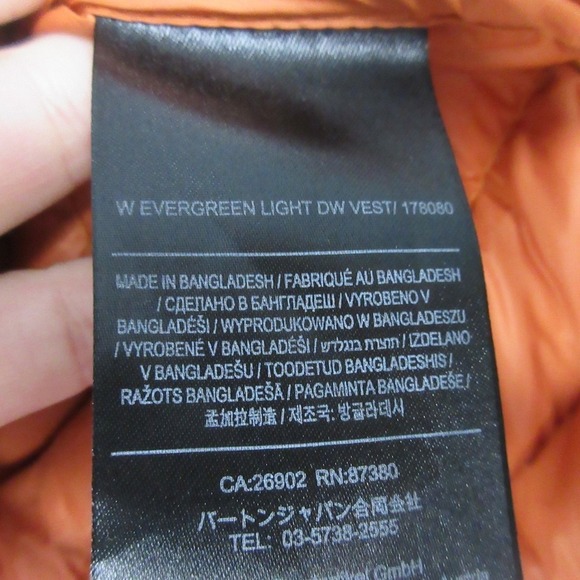 Burton Down Vest Puffer Women S Orange Floral Lightweight Zip Up Outdoor 252 - Picture 4 of 12